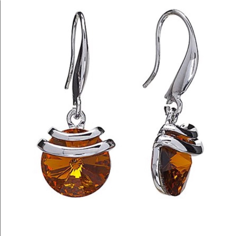 Topaz Spring Drop Earrings w/Swarovski Crystals
